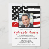 消防士の退職パーソナライズされた写真パーティー 招待状 (正面)