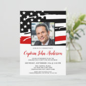 消防士の退職パーソナライズされた写真パーティー 招待状 (スタンド正面)