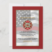 消防士の退職パーティの招待状 招待状 (正面)