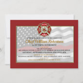 消防士の退職パーティの招待状 招待状 (正面)