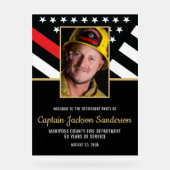 消防士の退職パーティー消防士の写真 アクリルサイン (正面)