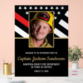 消防士の退職パーティー消防士の写真 アクリルサイン (ウェディング)