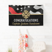 消防士の退職パーティー消防士の赤線の旗 横断幕 (インサイチュ)