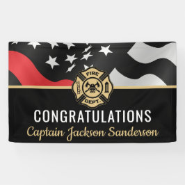 消防士の退職パーティー消防士の赤線の旗 横断幕