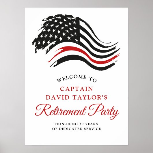 消防士の退職パーティー薄い赤いラインへようこそ ポスター (正面)