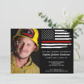 消防士の退職パーティー薄い赤線の写真 招待状 (スタンド正面)