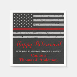 消防士の退職パーティー薄い赤線フラグ スタンダードカクテルナプキン