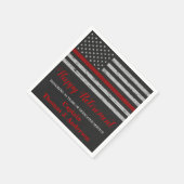 消防士の退職パーティー薄い赤線フラグ スタンダードカクテルナプキン (角)