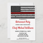 消防士の退職パーティー薄い赤線フラグ 招待状 (正面)