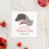 消防士の退職パーティー薄い赤線 スタンダードカクテルナプキン (インサイチュ)