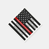 消防士の退職パーティー薄い赤線 スタンダードカクテルナプキン (角)