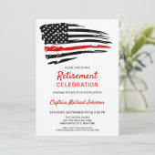 消防士の退職パーティー薄い赤線 招待状 (スタンド正面)