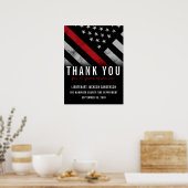 消防士の退職パーティー記念日レッドライン ポスター (キッチン)