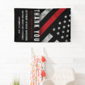 消防士の退職パーティー記念日レッドライン 横断幕 (インサイチュ)