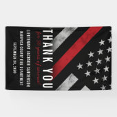 消防士の退職パーティー記念日レッドライン 横断幕 (横)