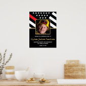 消防士の退職パーティー赤い線のフラグ写真 ポスター (キッチン)