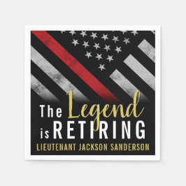 消防士の退職パーティー赤線のフラグ消防士 スタンダードカクテルナプキン