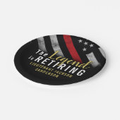 消防士の退職パーティー赤線のフラグ消防士 ペーパープレート (アングル)