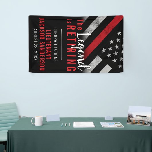 消防士の退職パーティー赤線のフラグ消防士 横断幕 (トレードショー)