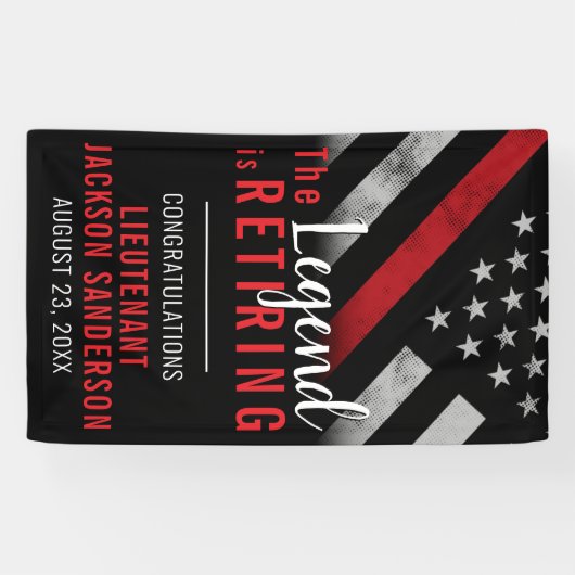 消防士の退職パーティー赤線のフラグ消防士 横断幕 (横)