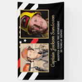 消防士の退職パーティー赤線フラグ2写真 横断幕 (縦)