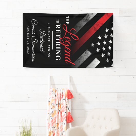 消防士の退職パーティー赤線フラグ 横断幕 (インサイチュ)