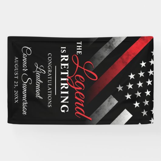 消防士の退職パーティー赤線フラグ 横断幕 (横)