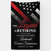 消防士の退職パーティー赤線フラグ 横断幕 (縦)