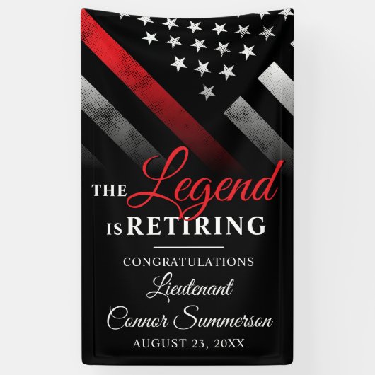 消防士の退職パーティー赤線フラグ 横断幕 (縦)