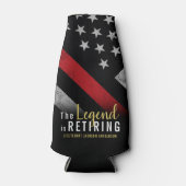 消防士の退職パーティー赤線フラッグ消防士 ボトルクーラー (正面)