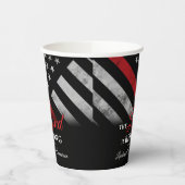 消防士の退職パーティー赤線フラッグ消防士 紙コップ (左)