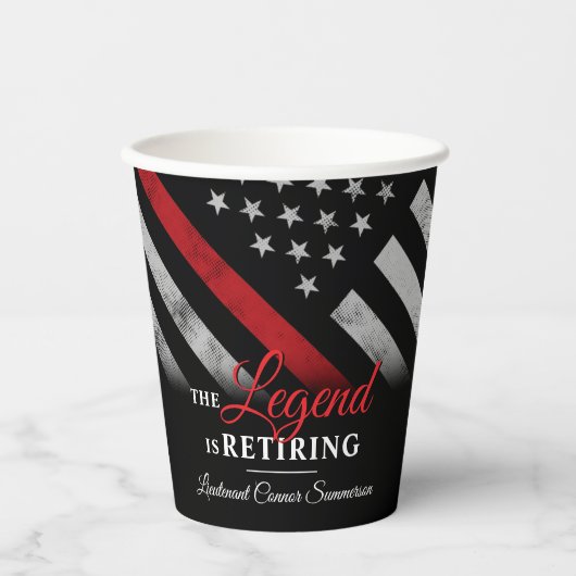 消防士の退職パーティー赤線フラッグ消防士 紙コップ (正面)