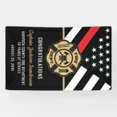 消防士の退職ファイアマンレッドライン国旗 横断幕 (横)