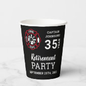 消防士の退職マルチーズクロスパーソナライズされた 紙コップ (裏面)