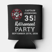 消防士の退職マルチーズクロスパーソナライズされた 缶クーラー (裏面)