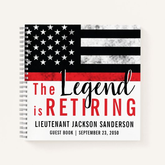 消防士の退職レッドラインファイアマンゲストブック ノートブック (正面)