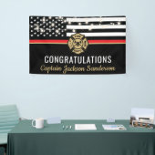 消防士の退職レッドライン国旗のパーティー 横断幕 (トレードショー)