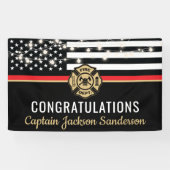 消防士の退職レッドライン国旗のパーティー 横断幕 (横)