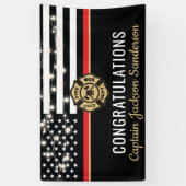 消防士の退職レッドライン国旗のパーティー 横断幕 (縦)