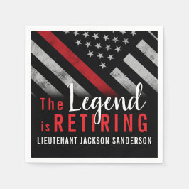 消防士の退職レッドライン旗消防士 スタンダードカクテルナプキン