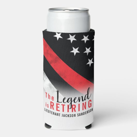 消防士の退職レッドライン旗消防士 スリム缶クーラー (Seltzer正面)