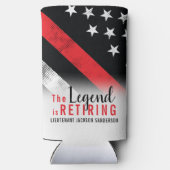 消防士の退職レッドライン旗消防士 スリム缶クーラー (裏面)