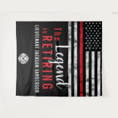 消防士の退職レッドライン旗消防士 タペストリー (正面(横))