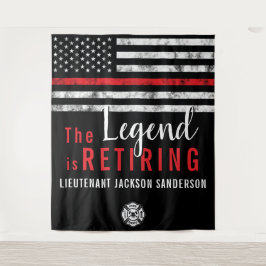 消防士の退職レッドライン旗消防士 タペストリー