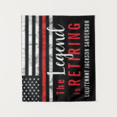 消防士の退職レッドライン旗消防士 タペストリー (正面)