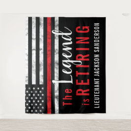 消防士の退職レッドライン旗消防士 タペストリー