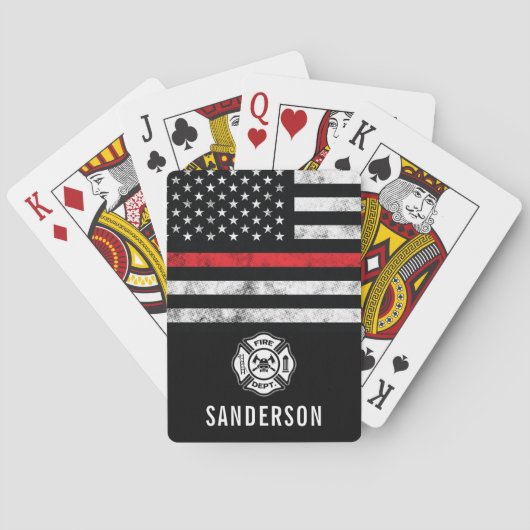 消防士の退職レッドライン旗消防士 トランプ (裏面)