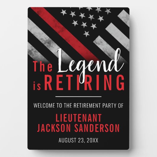 消防士の退職レッドライン旗消防士 フォトプラーク (正面)