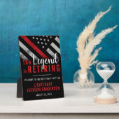 消防士の退職レッドライン旗消防士 フォトプラーク (側面)