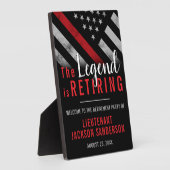 消防士の退職レッドライン旗消防士 フォトプラーク (側面)